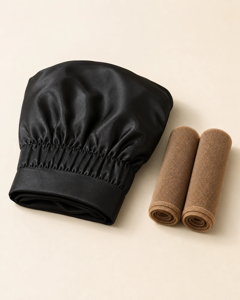 Silk Bonnet & Wig Cap Set